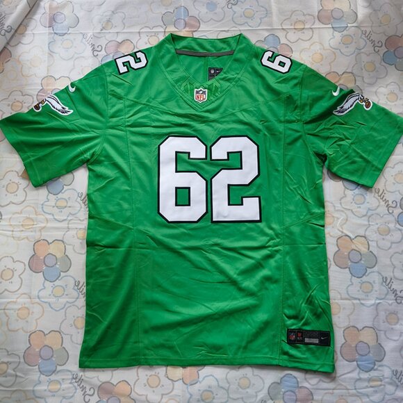 Philadelphia Eagles Green Number 62 Short-Sleeved Jersey - Picture 1 of 9